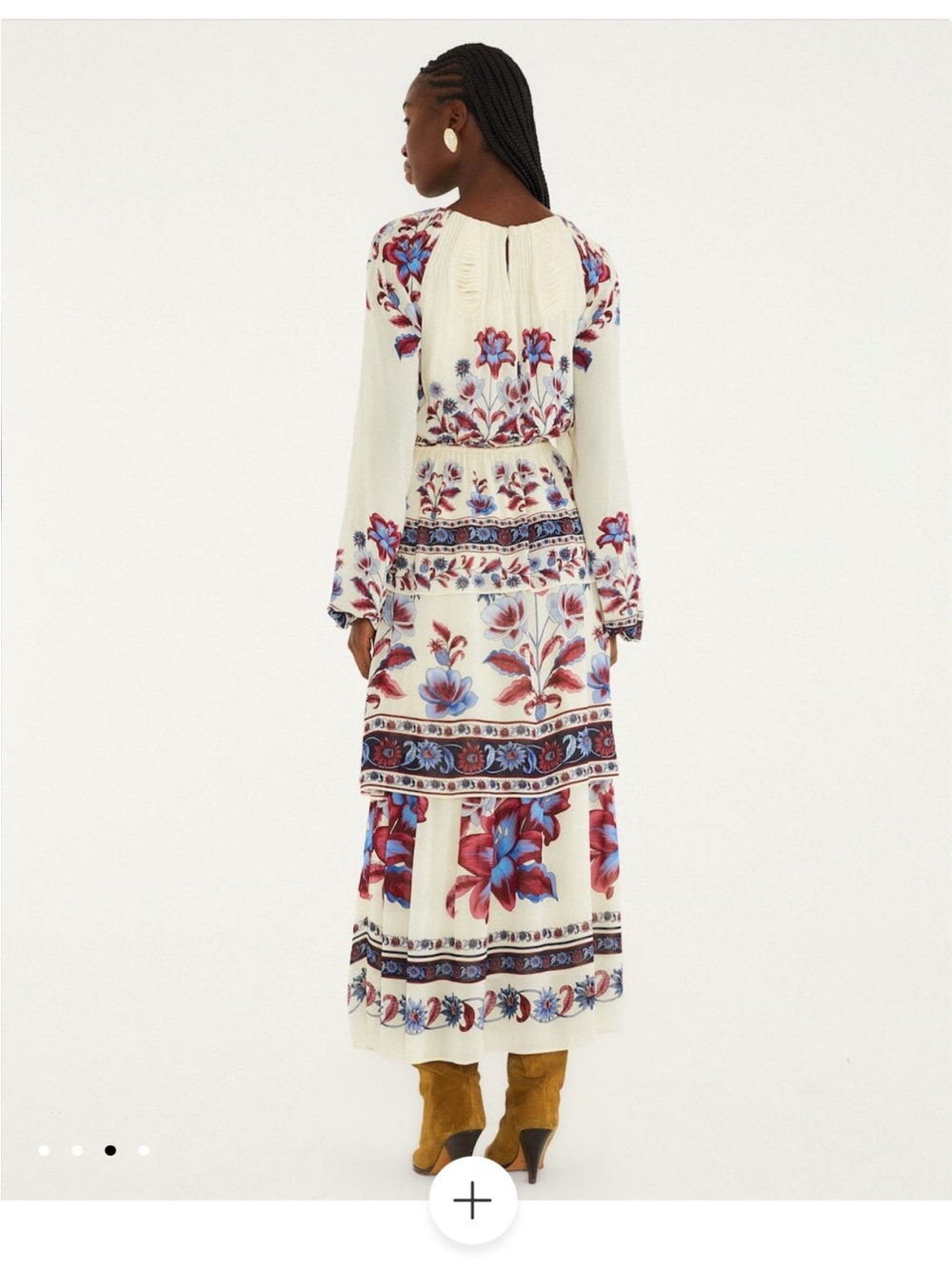 NWT Farm Rio White Malu Winter Cut-Out Long Sleeve Maxi Dress Med - Picture 3 of 12